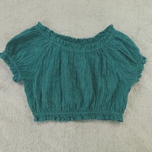 Coniglio Palm Beach Seersucker Crop Top Teal‎